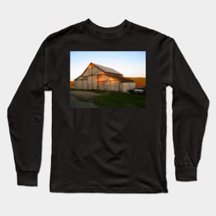 "Old Buddies". A Barn and a Ford Truck on Historic "B" Farm, Point Reyes, California Long Sleeve T-Shirt